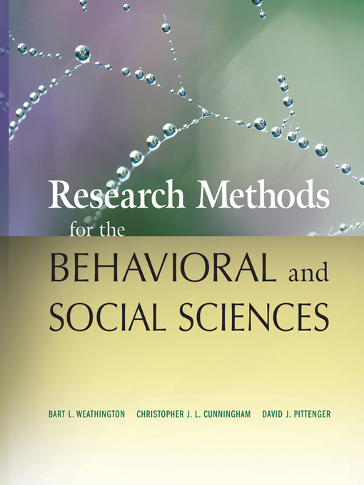 Cover image for Research Methods for the Behavioral and Social Sciences